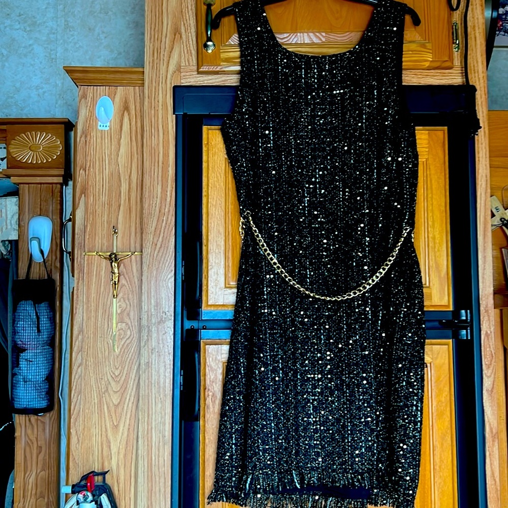 Metallic Fringe Dress